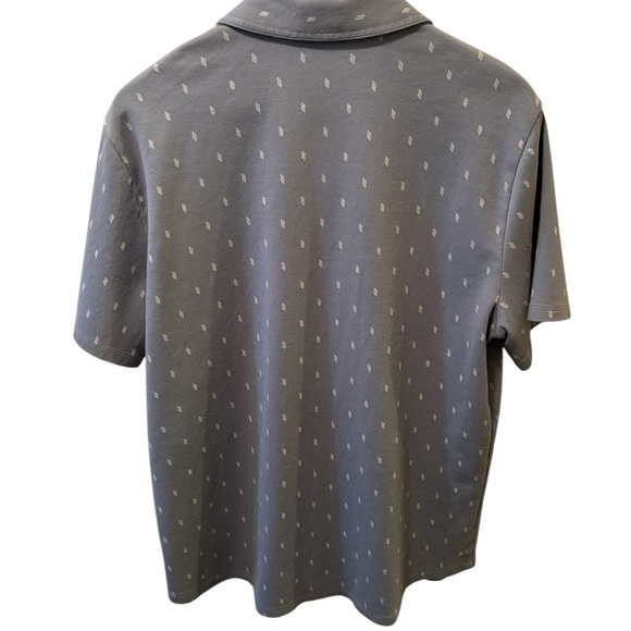 Vince Micro Dot Short Sleeve Cotton Knit Button-Up Shirt Sz XL  in Pacific Blue - Picture 2 of 9